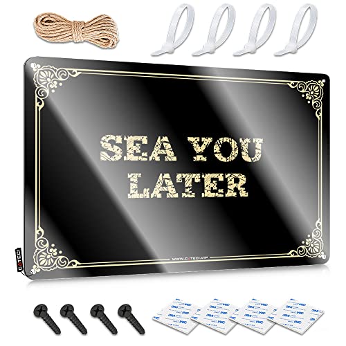 Lustiges Metallschild "Sea You Later", Warnschild, lustige Bürodekoration (Farbe: Farbe, Größe: 20 x 30 cm) von CakJuice