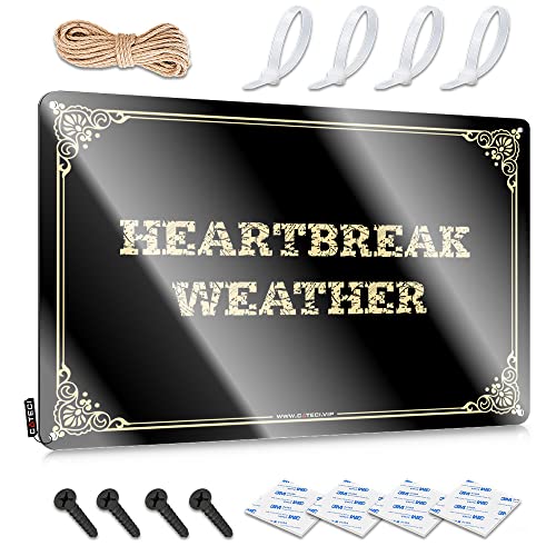 Lustiges Metallschild mit Aufschrift "Heartbreak Weather", Warnschild, lustige Bürodekoration (Farbe: Farbe, Größe: 20 x 30 cm) von CakJuice