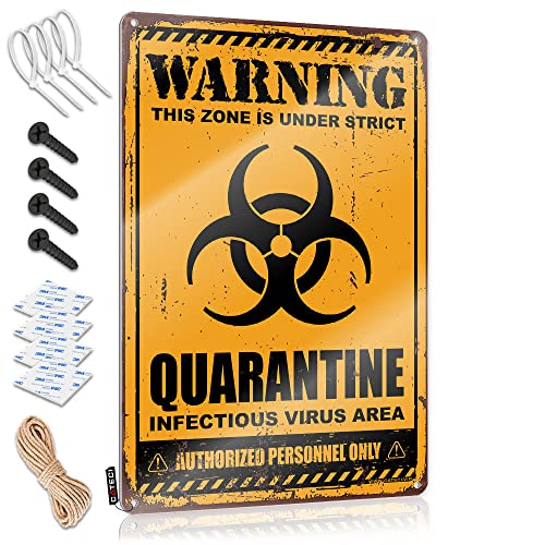 Lustiges Posterschild "Warning This Zone is Under Strict Quarantäne" Blechschild Home Bar Zubehör Bar Zubehör für Männerhöhle (Größe: 20 x 30 cm) von CakJuice