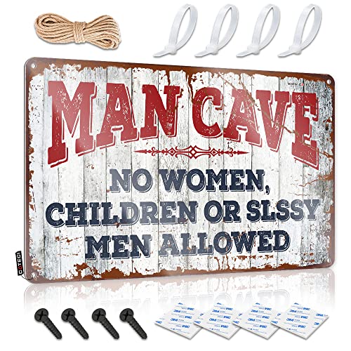 Lustiges Warnschild "Man Cave Rules" Schild Pool Stuff Bar Rules Blechschild (Größe: 20 x 30 cm) von CakJuice