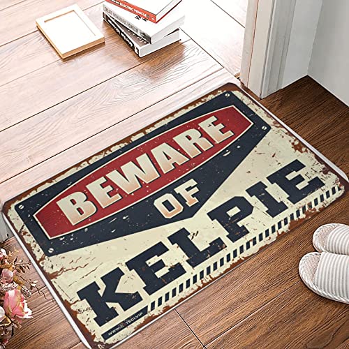 Man CABE Decor Beware of Kelpie Fußmatte Sommer Fußmatte Outdoor Outdoor Winter Teppich (Größe: 50 x 80 cm) von CakJuice