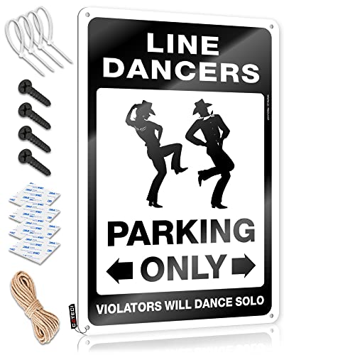 Metall Bar Decor Line Dancers Parking Only Blechschild Metallschild Lustiges Bar Open Metallschild (Größe: 30 x 40 cm) von CakJuice