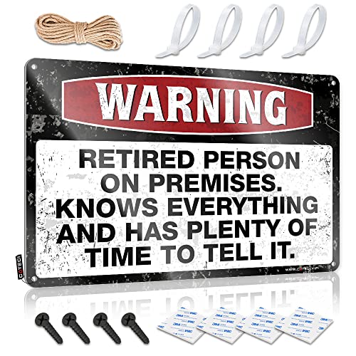 Please Keep Door Closed Schild Retired Person On Premise Metallschild No Tresspass Schilder Männerhöhle Zubehör (Größe: 20 x 30 cm) von CakJuice
