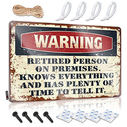 Warning My Neighbor is a Jackass Schild Retired Person On Premise Metallschild No Tresspass Schilder Stuff für Ihr Zimmer (Größe: 20 x 30 cm) von CakJuice