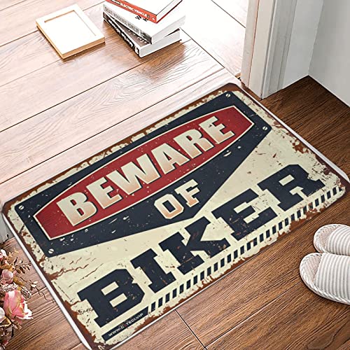 Welcome-Ish Haustürschild "Beware of Biker" Fußmatte große Fußmatten für den Eingang im Freien, Emo-Raumdekoration (Größe: 40 x 60 cm) von CakJuice