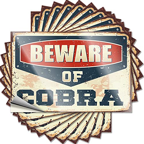 Werkzeug-Aufkleber "Beware of Cobra", lustiger Aufkleber, 10 Stück, Werkzeug-Aufkleber (Größe: 12 x 18 cm) von CakJuice
