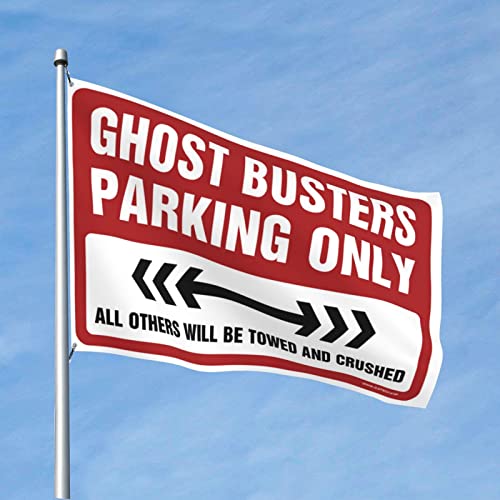 Zimmerflaggen für Jungs Ghost Busters Parking Only Flagge Outdoor Herbst Dekorationen Coole Gartenflagge (Größe: 60 x 90 cm) von CakJuice