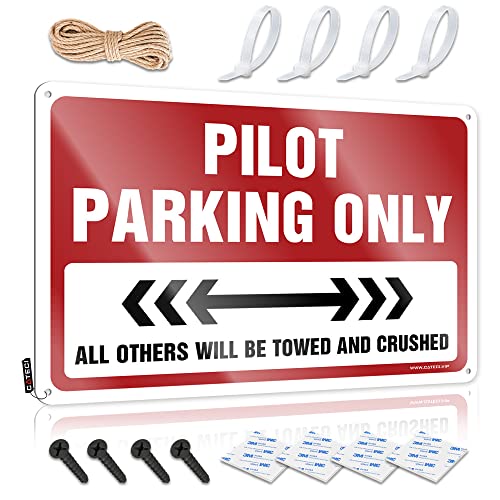 Zimmertürschild Pilot Parking Only Blechschild Keller Dekor Türschilder für Schlafzimmer (Größe: 20 x 30 cm) von CakJuice