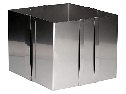 Cake Masters Hoch Backrahmen eckig verstellbar 20 cm Edelstahl Silber von Cake Masters