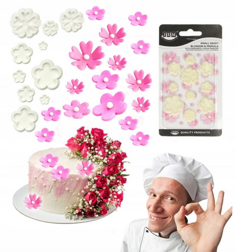 CakeLand Ausstechform 10er Set Ausstechformen Blumen – Tortendekoration für kreative Eltern, PVC von CakeLand