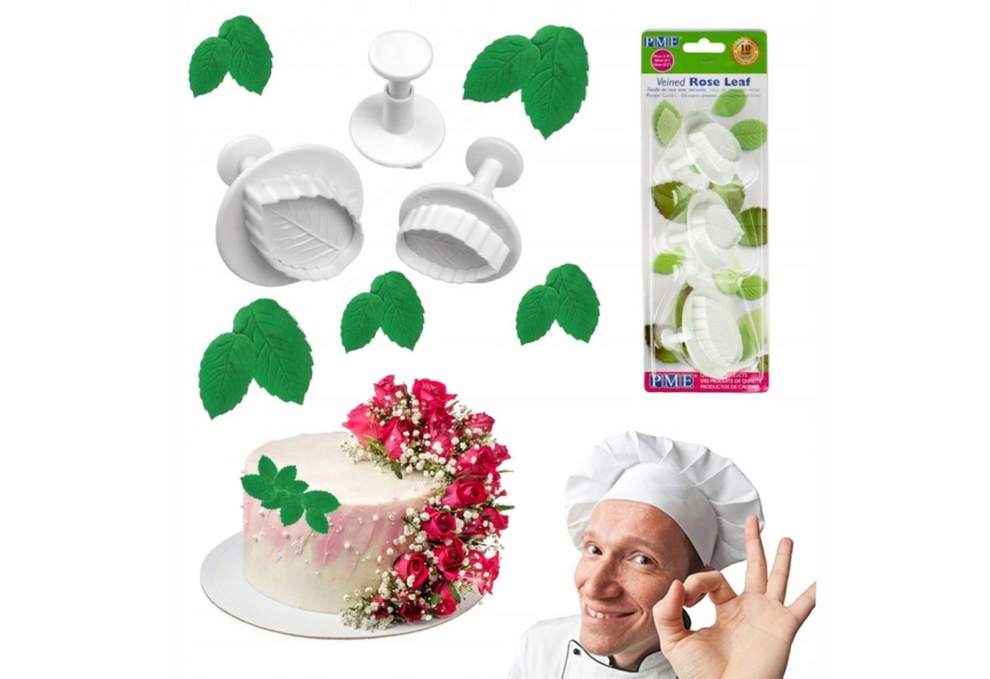 CakeLand Kugelausstecher Ausstecher mit Prägeplatten - 3 Stück Blätter zur Tortendekoration! CakeLand Kugelausstecher Ausstecher mit Prägeplatten - 3 Stück Blätter zur Tortendekoration! von CakeLand