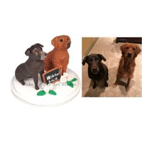 Personalisierter Haustier Kuchen Topper Benutzerdefinierte Hund Hochzeitsminiatur von CakeTopperArtStudio