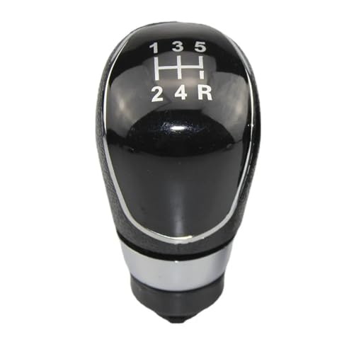 Cakievro Auto Schaltknauf Manuelles 5/6-Gang-Auto-Schalthebel-Abdeckungsset für Ford Fiesta 2008 2009 2010 2011 2012 (Schwarz 5-Gang) von Cakievro