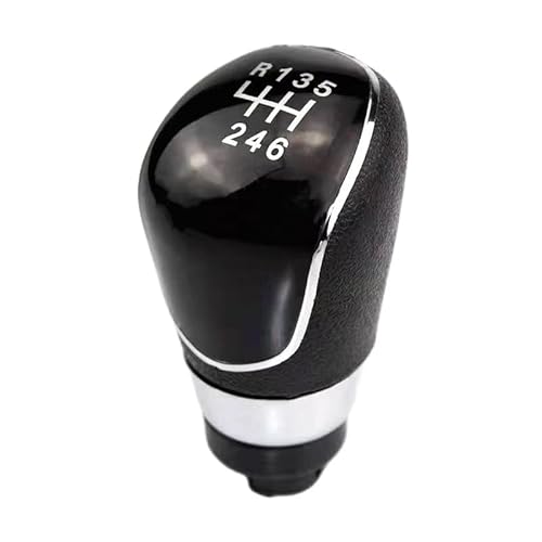 Cakievro Auto Schaltknauf Manuelles 5/6-Gang-Auto-Schalthebel-Abdeckungsset für Ford Fiesta 2008 2009 2010 2011 2012 (Schwarz 6-Gang) von Cakievro