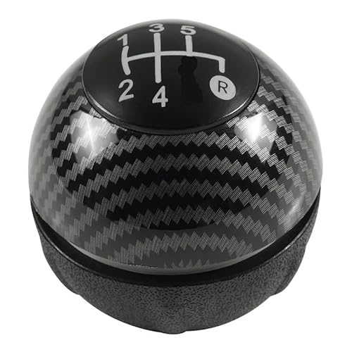 Cakievro Chrom-Schaltknaufmanschette für Fia-t 500 500C 2007 2008 2009 2010 2011 2012 2013 2014 2015 2016 2017 2018 (5-Gang-Karbonfaser) von Cakievro