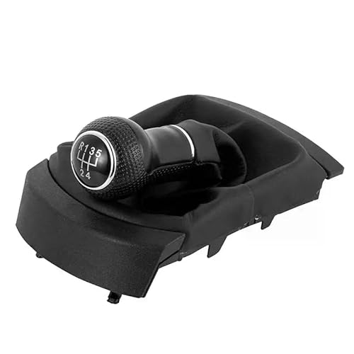Cakievro Schaltsack Schaltmanschette Schaltknauf Schwarz 5/6 Gang 12mm kompatibel mit Seat Ibiza 2002 2003 2004 2005 2006 2007 2008 2009 2010 -Schaltknäufe- Schwarz (Rote Linie - 5 Gang) von Cakievro