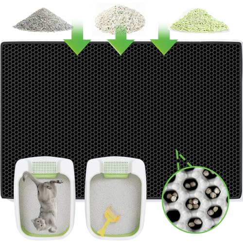 Cakkone Katzenklo Matte Groß XXL 90x60 cm Doppelte Schichte, Katzenstreu Matte Waben Design, Wasserdicht und Rutschfest, EVA Material Schwarz Cakkone Katzenklo Matte Groß XXL 90x60 cm Doppelte Schichte, Katzenstreu Matte Waben Design, Wasserdicht und Rutschfest, EVA Material Schwarz von Cakkone