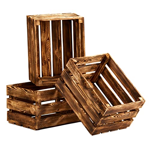 Cakla Holzkiste Vintage 3 Stück XL 50x40x30 - Dekorative Holzkisten für Gegenstände - Geschenkbox - Stilvoll und Elegant Kisten - Obstkisten - Weinkiste Holz Cakla Holzkiste Vintage 3 Stück XL 50x40x30 - Dekorative Holzkisten für Gegenstände - Geschenkbox - Stilvoll und Elegant Kisten - Obstkisten - Weinkiste Holz von Cakla
