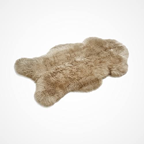 Cakla Lammfell Echt 100-110 cm - Schaffell Echt Groß - Fellteppich Beige - Weich und Flauschig - Fell für Stühle - Lammfell Teppich - 100% Bio - Schafsfelle - Dekofell - Schafsfell Felle von Cakla