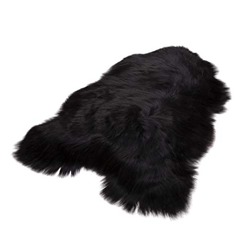 Cakla Lammfell Echt 100-110 cm - Schaffell Echt Groß - Fellteppich Schwarz - Weich und Flauschig - Fell für Stühle und Sofa - Natürliche Lammfell Teppich Wohnzimmer - Deko Schafsfell Felle Cakla Lammfell Echt 100-110 cm - Schaffell Echt Groß - Fellteppich Schwarz - Weich und Flauschig - Fell für Stühle und Sofa - Natürliche Lammfell Teppich Wohnzimmer - Deko Schafsfell Felle von Cakla