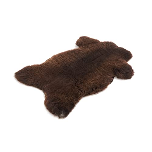 Cakla Lammfell Echt 120-130 cm - Schaffell Echt Groß - Fellteppich Braun - Weich und Flauschig - Fell für Stühle und Sofa - Natürliche Lammfell Teppich Wohnzimmer - Deko Schafsfell Felle von Cakla