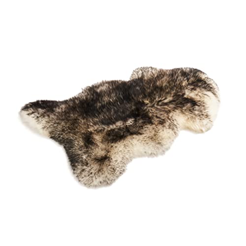 Cakla Schafshaut Store Schaffell Lammfell 100% KBA Weich und flauschig, ideal für das Wohnzimmer, unter dem Kamin, Schlafzimmer, Schwarzes Haar - Größe XXL 120-130 cm von SmartSF