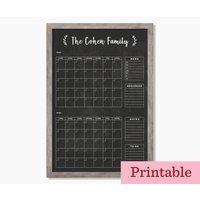 Chalkboard Kalender 2 Monate Printable #24132 von CalGirlPrintables