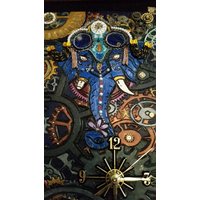 Die Elefant-Wanduhr Ist Ein Von Mir Entworfenes Einzelstück. Von Hand Punziert Und Bemalt. Tatsächliche Funktionierende Uhr. Betrieb Mit 1 Aa von CalamitiesBySammie