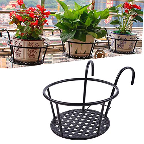 Calayu Blumentopfhalter, Metall Blumentopfhalter Korb Topflappen Eisen Blumenständer Pflanzerhalter Haken Hängen Pflanzer Topf Behälter für Haus, Balkon, Garten von Calayu