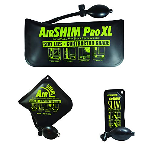 Calculated Industries 1134 AirShim Inflatable Pry Bars and Leveling Tools 3-pc Value Pack – Original AirShim, AirShim Pro XL, and AirShim Slim | Contractor-Grade Alignment Pump Wedges | Set of 3 von Calculated Industries