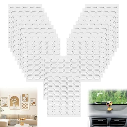 Caldamn 800 Stück Doppelseitige Transparente Klebepads 13 * 8 mm Entfernbare Klebepunkte Transparent Kleine klebepunkte Doppelseitig Spurlos Dehnbar Doppelseitige Klebepunkte für Heim Büro Dekor von Caldamn