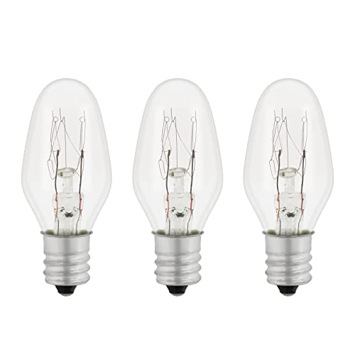 3 Stück C7 Glühbirne E12 7W, AC 230V, 40LM Dimmbar, Warmweiß 2700K, Ersatzbirne Für Himalaya-Salzlampe, Salzkristalllampe, Salzsteinlampe, Orientierungslicht, Nähmaschine, Nachtlicht von Caldarax