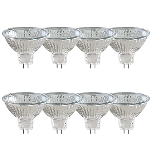 Caldarax 8 Stück MR16 GU5.3 20W 12V Halogenstrahler, Dimmbar 2700K Warmweiß, 210LM, Halogen Reflektor Glühbirne, Halogen Spot, GU5.3 Bi-Pin Base Strahler 36° Abstrahlungswinkel von Caldarax
