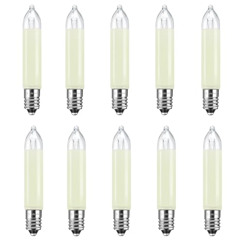 Caldarax 10 Stück E10 14V 3W Ersatzbirnen Schwibbogenlampe Kleinschaftkerze, Warmweiß 2700K, 30LM, Klein Schaftkerzen Schwibbogen, für Lichterketten, Schwibbogen, Weihnachtsbaum Caldarax 10 Stück E10 14V 3W Ersatzbirnen Schwibbogenlampe Kleinschaftkerze, Warmweiß 2700K, 30LM, Klein Schaftkerzen Schwibbogen, für Lichterketten, Schwibbogen, Weihnachtsbaum von Caldarax