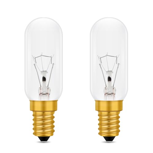 Caldarax 2 Stück E14 T22 Dunstabzugshaube Glühbirne 230V Dimmbar, 2700K Warmweiß, 350lm, SES E14 kleine Schraube Leuchtmittel, für Dunstabzugshaube, Deckenleuchte, Tischlampe von Caldarax