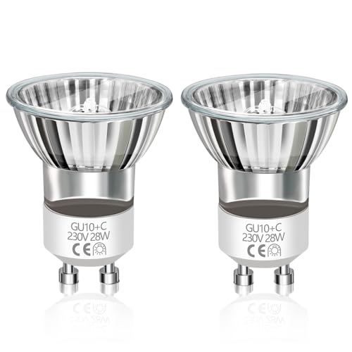 Caldarax 2 Stück Mini GU10 28W Halogenlampe, Dimmbar MR11 Halogen GU10 Lavalampe Glühbirne, 230V 330LM Warmweiß 2800K Halogen Reflektor Leuchtmittel für Lavalampen von Caldarax
