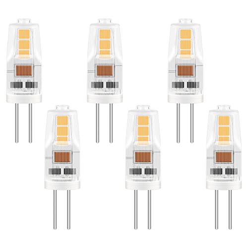 Caldarax G4 LED Lampe 2W, Ersatz für 12V 20W Halogen, Warmweiß 3000K, 200LM, 12V Niedervolt LED Birne, Nicht Dimmbar, Nicht Flackern, für Unterbauleuchten, Dunstabzugshaube, 6 Stück von Caldarax