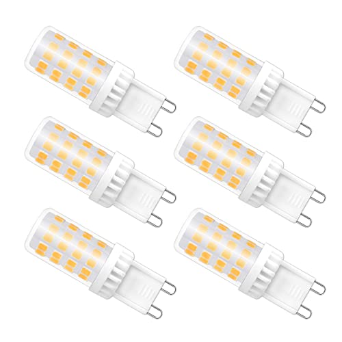 Caldarax G9 LED Lampe Warmweiß 2700K, 5W G9 LED Leuchtmittel, Ersatz 28W 50W G9 Halogenlampe, 360° Abstrahlwinkel, CRI>80, Kein Flackern, Nicht Dimmbar, 6er Pack von Caldarax