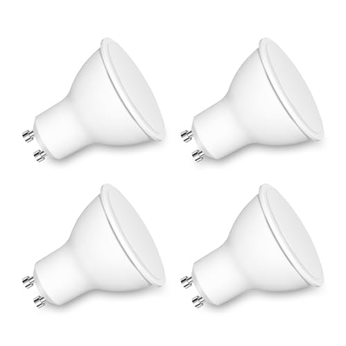 Caldarax Glühbirne GU10 LED Kaltweiss, 7W LED Lampe Ersetzt 50W Halogenlampen, 600LM 6000K Kaltweiß Leuchtmittel GU10 Strahler, Abstrahlwinkel 120° Reflektorlampen, Nicht Dimmbar, 4 Stück von Caldarax