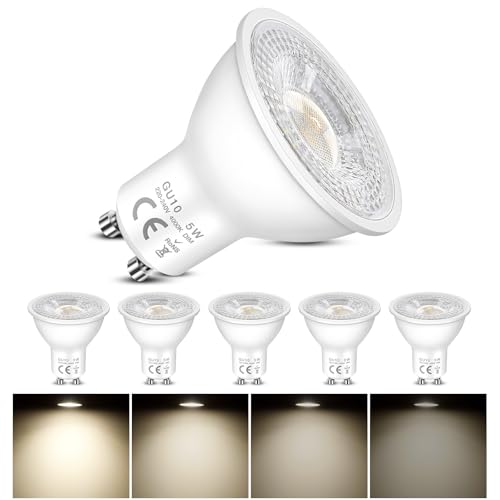 Caldarax LED GU10 Lampen, 5W Dimmbare Reflektor LED Spots, Ersetzt 50W Halogenlampen, 4000K Neutralweißem Licht, 500 Lumen, AC 220V-240V, 120° Breite Abstrahlwinkel, Energiesparende Lampen, 6 Stück von Caldarax