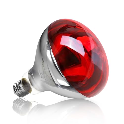 E27 R125 250 Watt Infrarotlampe Wärmelampe, Rotlichtlampe Wärmelampen AC 220-240V, Infrarotlichtlampe Reptilien Wärmelampe Terrarium, für Reptilien Tiere, Säugetiere, Hühnerstall, Kaninchen, Ferkel von Caldarax