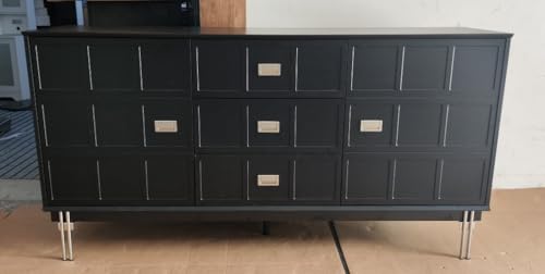 Caldion Sideboard mit Metallgriffen, Zwei Türen und DREI Schubladen Schwarzes Sideboard mit Metallgriffen, Zwei Türen und DREI Schubladen von Caldion