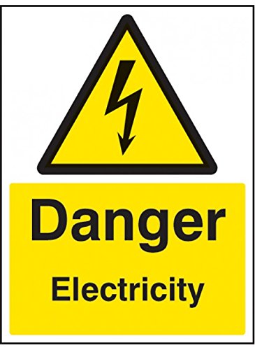 Caledonia Signs 14012D Warnschild „Danger Electricity“, 100 x 150 mm, starrer Kunststoff von Caledonia Signs