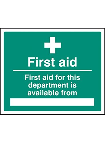 Caledonia Signs 16018H Schild "First Aid for department Available from", starrer Kunststoff, 300 mm x 250 mm von Caledonia Signs
