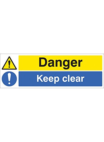Caledonia Schilder 16218 G"" Danger Keep Clear Schild, starrer Kunststoff, 300 mm x 100 mm von Caledonia Signs