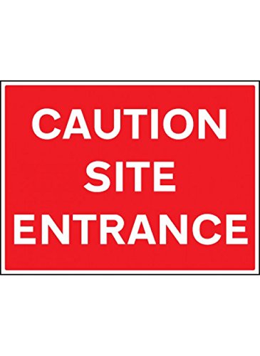 Caledonia Schilder 16431Q"Caution Site Entrance" Sign, starrer Kunststoff, 600 mm x 450 mm von Caledonia Signs