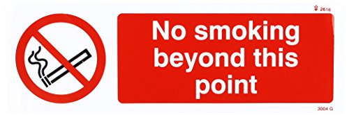 Caledonia Schilder 23004 G No Smoking Beyond This Point Schild, selbstklebendes Vinyl, 300 mm x 100 mm von Caledonia Signs