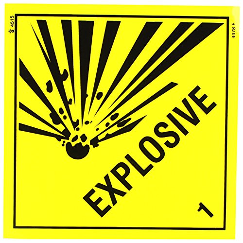 Caledonia Schilder 24478 F Explosive Zeichen, selbstklebendes Vinyl, 200 mm x 200 mm x 200 mm von Caledonia Signs