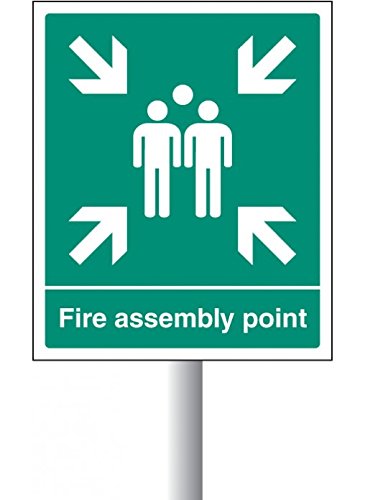 Caledonia Signs 52113 englische Schild „Fire assembly point“ aus Aluminium, 450 x 600 mm von Caledonia Signs