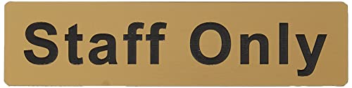 Caledonia Signs 59080 Staff Only Etikett, graviert, Messing-Effekt, PVC, 140 mm x 35 mm von Caledonia Signs